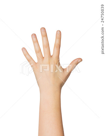 close up of hand showing five fingers close up of hand showing five fingers 24750839