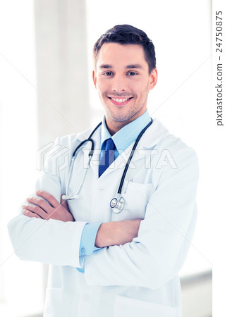 male doctor with stethoscope male doctor with stethoscope 24750875