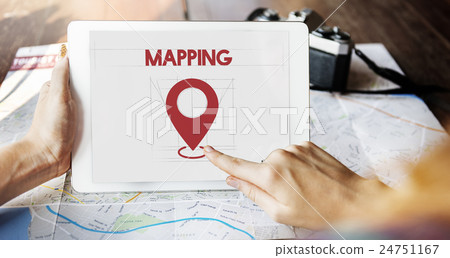 Navigation Location Mapping Destination Technology Graphic Concept Navigation Location Mapping Destination Technology Graphic Concept 24751167