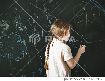 Girl Drawing Creative Ideas Imagination Concept 24752912