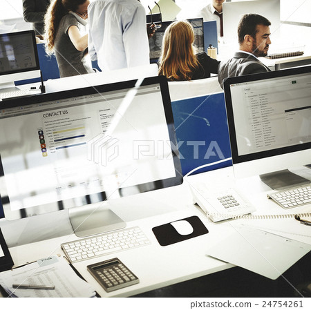 Business Team Busy Working Workplace Cocnept 24754261