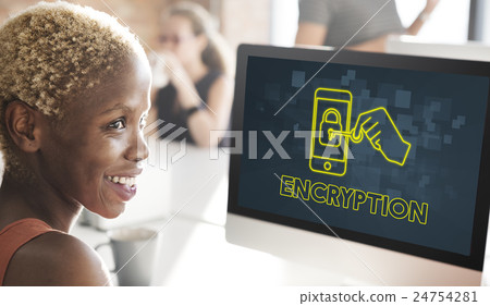 Encryption Online Network Technology Graphic Concept 24754281