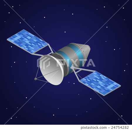 Observation Satellite on Night Sky Background 24754282