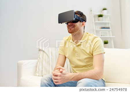 young man in virtual reality headset or 3d glasses young man in virtual reality headset or 3d glasses 24754978