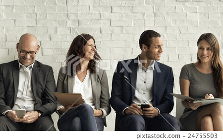 Business People Meeting Corporate Digital Device Connection Conc 24755503