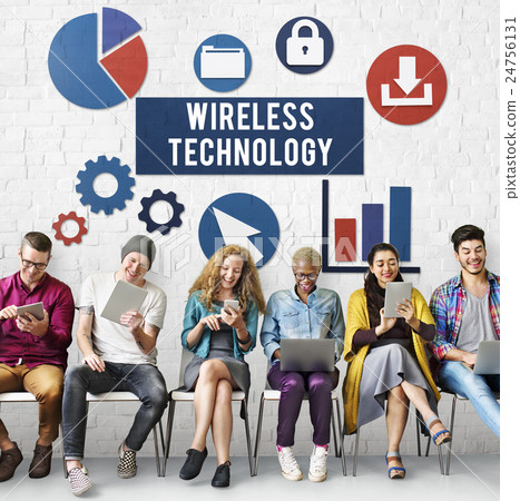 Wireless Signal Reception Mobility Graphic Concept Wireless Signal Reception Mobility Graphic Concept 24756131