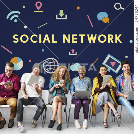 Technology Connection Online Sharing Multimedia Concept 24756244