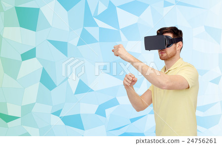 man in virtual reality headset or 3d glasses man in virtual reality headset or 3d glasses 24756261