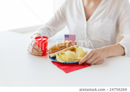 woman celebrating american independence day 24756269