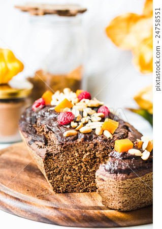 chocolate cake with pumpkin, nuts , autumn baked chocolate cake with pumpkin, nuts , autumn baked 24758551