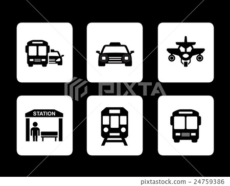 set of black transport icons set of black transport icons 24759386