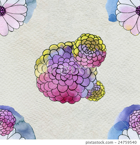 Seamless floral pattern with asters and daisy Seamless floral pattern with asters and daisy 24759540