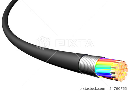 Electrical cable on white background. Close-up 24760763