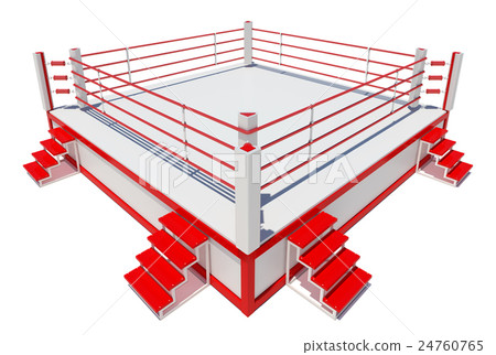 Boxing ring isolated on white background 24760765