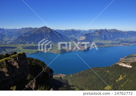 View from Mt Niederhorn towards Spiez View from Mt Niederhorn towards Spiez 24762772