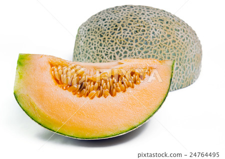 Cantaloupe or Charentais melon with half and seed 24764495