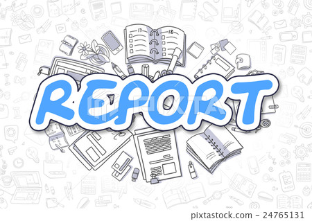 Report - Cartoon Blue Inscription. Business Report - Cartoon Blue Inscription. Business 24765131