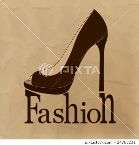Beautiful, fashionable, female shoes on a gray bac 24765231