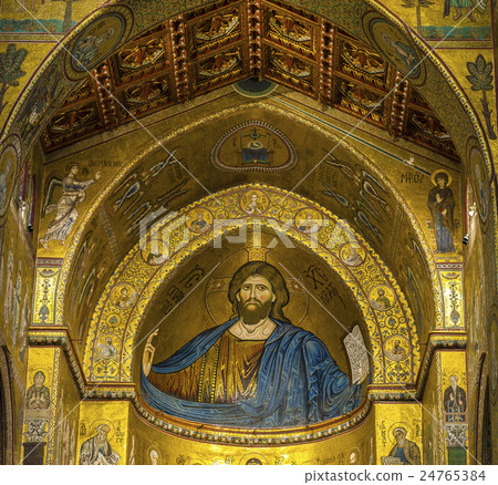 Detail mosaic Monreale Cathedral 24765384
