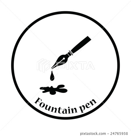 Fountain pen with blot icon 24765938