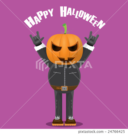 Rock n roll Happy halloween vector greeting card Rock n roll Happy halloween vector greeting card 24766425