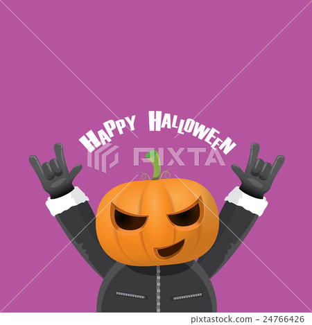 Rock n roll Happy halloween vector greeting card Rock n roll Happy halloween vector greeting card 24766426