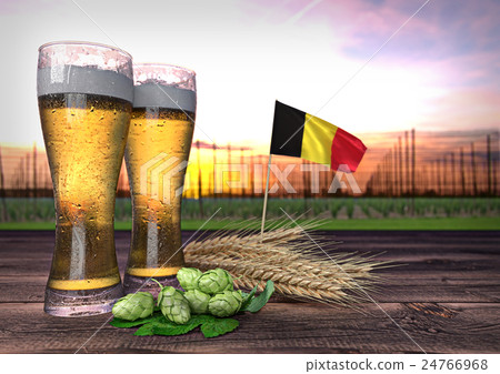 beer consumption in Belgium. 3D render 24766968
