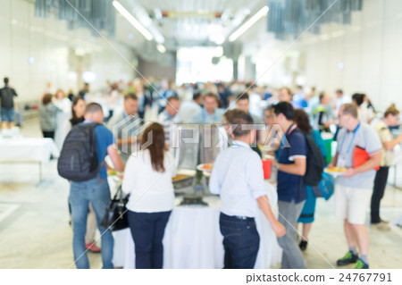 Abstract blurred people socializing during lunch 24767791