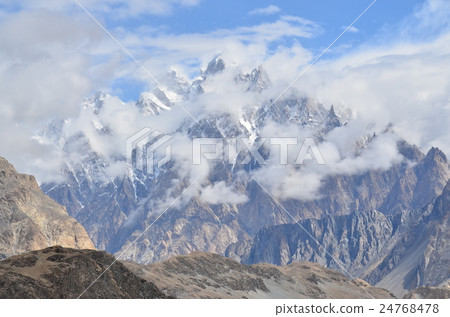Cathedral peak seen from Pakistan Husaini village 24768478