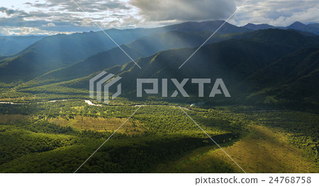 Evening rays on Kronotsky Nature Reserve in Evening rays on Kronotsky Nature Reserve in 24768758