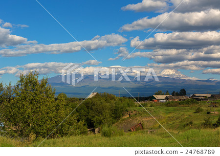 Kozirevsk village on shore Kamchatka River in Kozirevsk village on shore Kamchatka River in 24768789