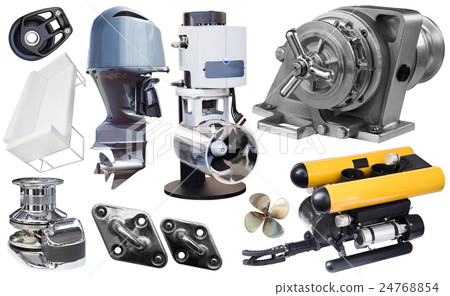 Isolated equipment and parts of modern yacht Isolated equipment and parts of modern yacht 24768854