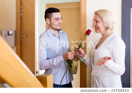 Smiling son and senior mother 24768919