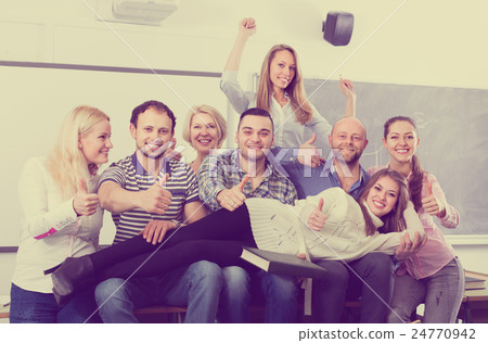 Portrait of adult students at class Portrait of adult students at class 24770942