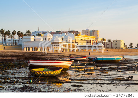 Boats at Caleta beach in sunrise. Cadiz 24772845