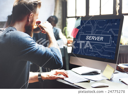 Server Online Technology Storage Software Concept Server Online Technology Storage Software Concept 24775278