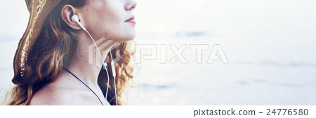 Female Outdoors Beach Relax Concept Female Outdoors Beach Relax Concept 24776580