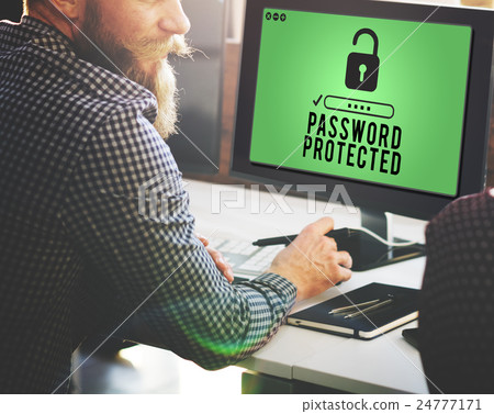 Password Protected Privacy Policy Private Security Concept Password Protected Privacy Policy Private Security Concept 24777171