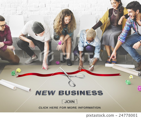 New Business Ribbon Cutting Celebration Event Concept 24778001