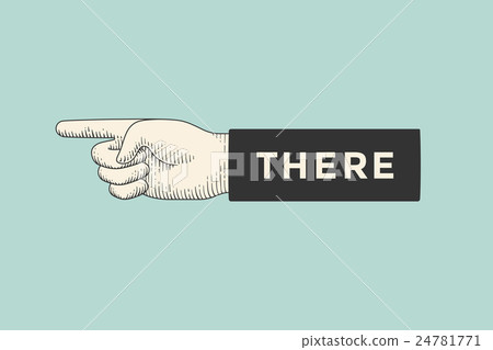 Drawing of hand sign with pointing finger in Drawing of hand sign with pointing finger in 24781771