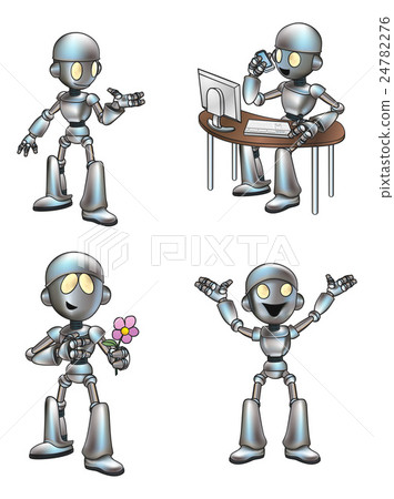 Cute Cartoon Robot Mascot 24782276