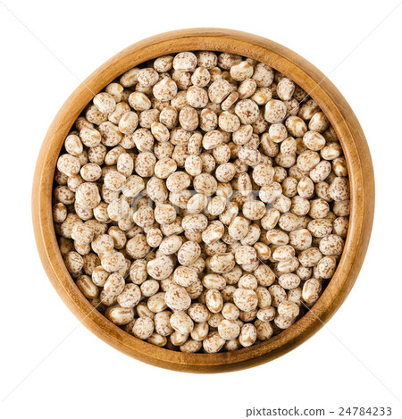 Sweet lupin beans in a bowl over white 24784233