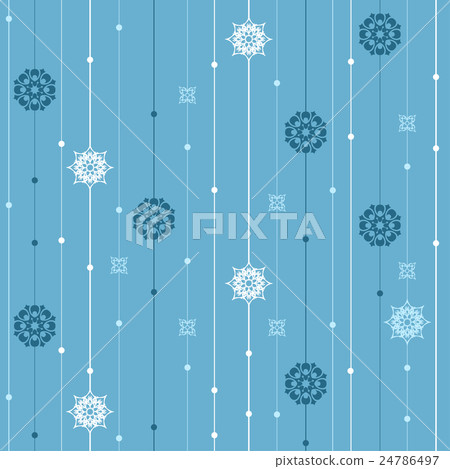 Vector seamless pattern with stripes, snowflakes - Stock Illustration ...