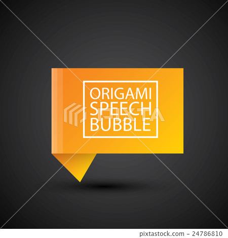 Abstract glossy orange origami speech bubble Abstract glossy orange origami speech bubble 24786810