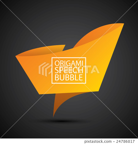 Abstract glossy orange origami speech bubble Abstract glossy orange origami speech bubble 24786817