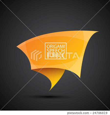 Abstract glossy orange origami speech bubble Abstract glossy orange origami speech bubble 24786819
