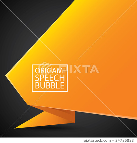 Abstract glossy orange origami speech bubble Abstract glossy orange origami speech bubble 24786858
