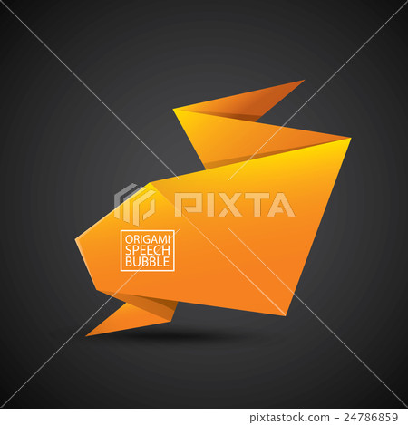 Abstract glossy orange origami speech bubble Abstract glossy orange origami speech bubble 24786859