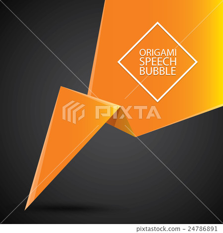 Abstract glossy orange origami speech bubble 24786891