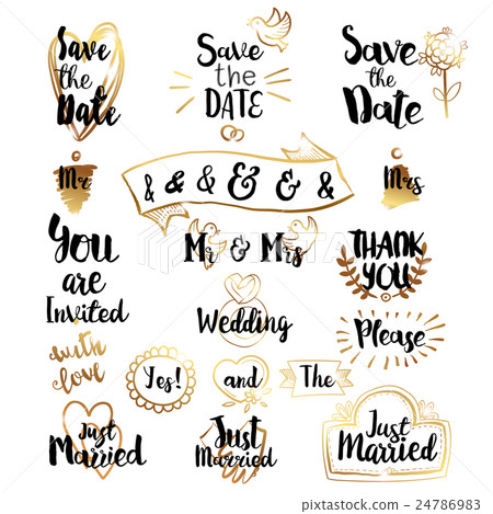 Golden Elements for Save the date 24786983